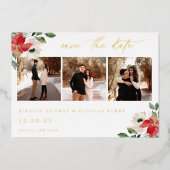 Botanisches Winter-Foto Save the Date Folieneinladung (Vorderseite)