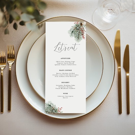 Botanisches Wintermenü Menükarte