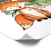 Botanisches Woodland Tiere Kinderdusche Willkommen Poster (Ecke)