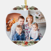 Botanisches Woodland Weihnachtsgebirge Foto Keramik Ornament (Vorne)