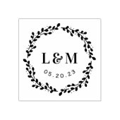 Botanisches Wraath Monogramm Hochzeit Sichern Sie Gummistempel (Prägung)