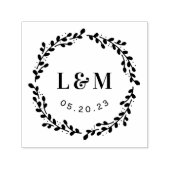 Botanisches Wraath Monogramm Hochzeit Sichern Sie  Permastempel (Design)