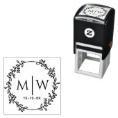 Botanisches Wraath-Two-Anfangs-Wedding-Monogramm Permastempel (Beispiel)