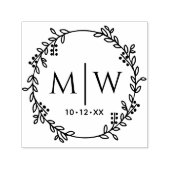 Botanisches Wraath-Two-Anfangs-Wedding-Monogramm Permastempel (Design)