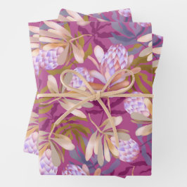 Botanisches Wrapping-Blatt für wild lebende Blume Geschenkpapier Set
