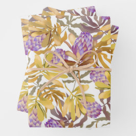 Botanisches Wrapping-Blatt für wild lebende Blume Geschenkpapier Set