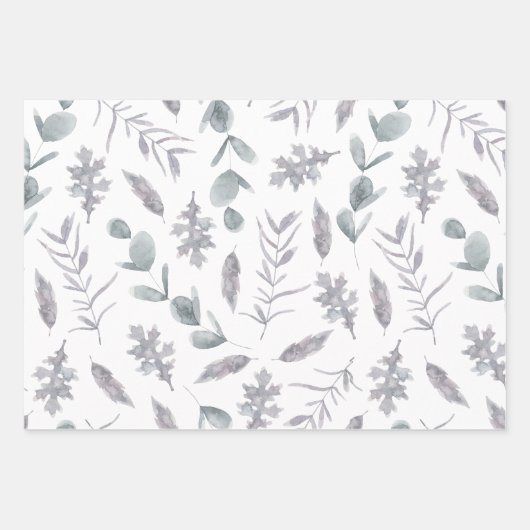 Botanisches Wrapping Paper Flat Sheet Set 3 Geschenkpapier Set (Vorderseite 2)