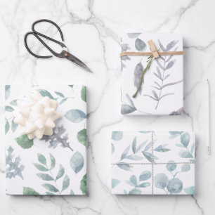 Botanisches Wrapping Paper Flat Sheet Set 3 Geschenkpapier Set