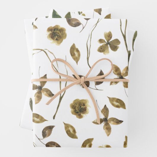 Botanisches Wrapping Paper Flat Sheet Set 3 Geschenkpapier Set (Beispiel)