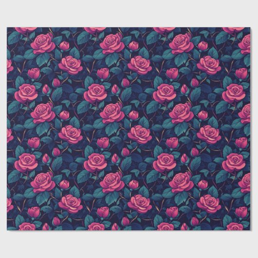 Botanisches Wrapping-Papier der Chic-Rose Geschenkpapier (Flach)