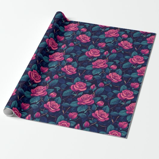 Botanisches Wrapping-Papier der Chic-Rose Geschenkpapier (Ungerollt)
