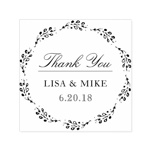 Botanisches Wreath Custom Wedding Gefallen Vielen Permastempel (Design)