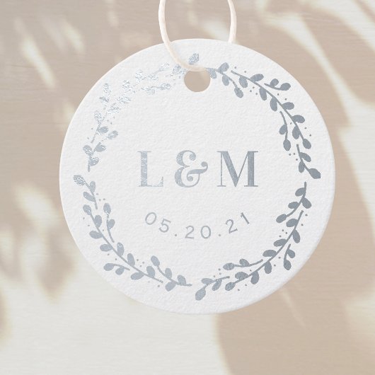 Botanisches Wreath-Monogramm Geschenkanhänger