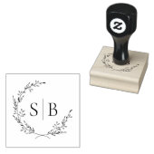 Botanisches Wreath Monogramm Gummistempel (Stempel)