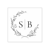 Botanisches Wreath Monogramm Gummistempel (Prägung)
