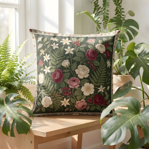 Botanisches Wurfkissen – Vintage-Blumendesign Kissen