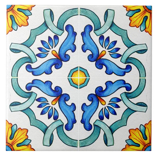 Botanisches Ziermediterranes Fliese (Vorderseite)