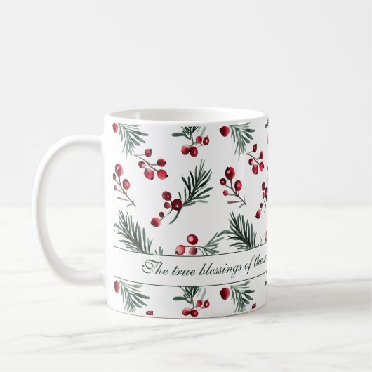 Botanisches Zitat zu Weihnachten Kaffeetasse (Links)