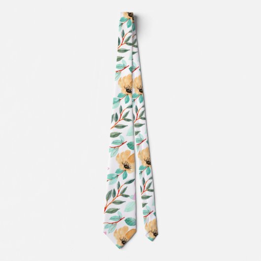 Botanisches Zitronenmuster Krawatte (Vorderseite)