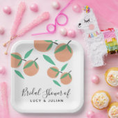 Botanisches Zitrusfrüchte-Brautparty aus handgezog Pappteller (Party)