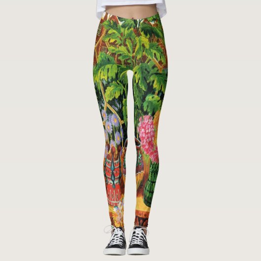 Botaniskatze von Louis Wain Leggings (Vorderseite)
