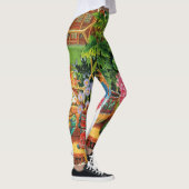 Botaniskatze von Louis Wain Leggings (Rechts)