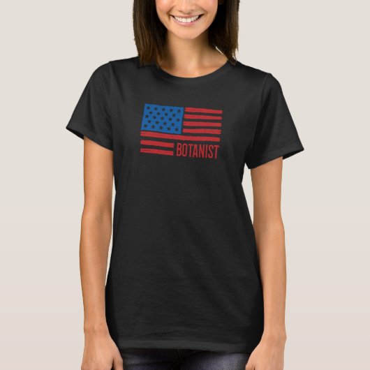 Botanist Distressed Grunge American Flag USA Patri T-Shirt (Vorderseite)