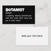 Botany Expert Definition Spaß Visitenkarte (Vorne/Hinten)