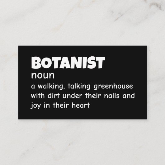 Botany Expert Definition Spaß Visitenkarte (Vorderseite)