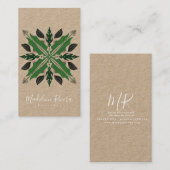 Botany Florist Greenery Mandala Designer Kraft Visitenkarte (Vorne/Hinten)