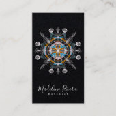 Botany Florist Yoga Boho Mandala Business Card Visitenkarte (Vorderseite)