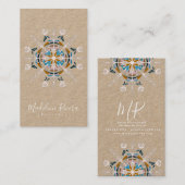 Botany Florist Yoga Boho Mandala Kraft Visitenkarte (Vorne/Hinten)