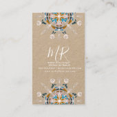 Botany Florist Yoga Boho Mandala Kraft Visitenkarte (Rückseite)