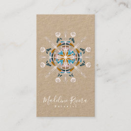 Botany Florist Yoga Boho Mandala Kraft Visitenkarte
