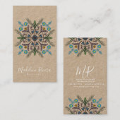 Botany Florist Yoga Greenery Mandala Kraft Visitenkarte (Vorne/Hinten)