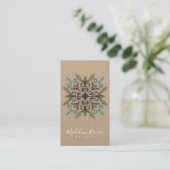 Botany Florist Yoga Greenery Mandala Kraft Visitenkarte (Stehend Vorderseite)
