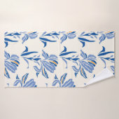 Botany Geometric Baroque Iris Blume Muster. Seam Badehandtuch (Badehandtuch)