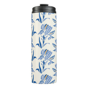 Botany Geometric Baroque Iris Blume Muster. Seam Thermosbecher