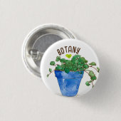 Botany Liebe Gotu Kola Herb Topted Pflanze Blau Button (Vorne & Hinten)