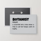 Botany Nerd Funny Definition Button (Vorderseite/Rückseite)