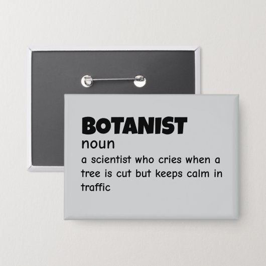 Botany Nerd Funny Definition Button (Vorderseite/Rückseite)