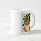 Botany Portrait - Frau mit Grün Jumbo-Tasse (Vorderseite Rechts)