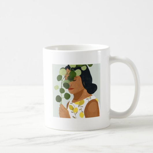 Botany Portrait - Frau mit Grün Kaffeetasse (Rechts)