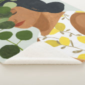 Botany Portrait - Frau mit Grün Sherpadecke (3/4)