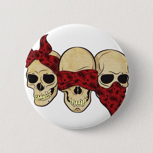 Botão "Caveira (surda, cega, muda)" Button (Vorderseite)
