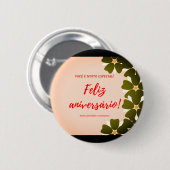 Botão Redondo feliz aniversario Button (Vorne & Hinten)
