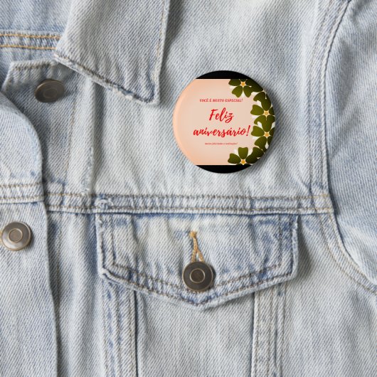 Botão Redondo feliz aniversario Button (Beispiel)