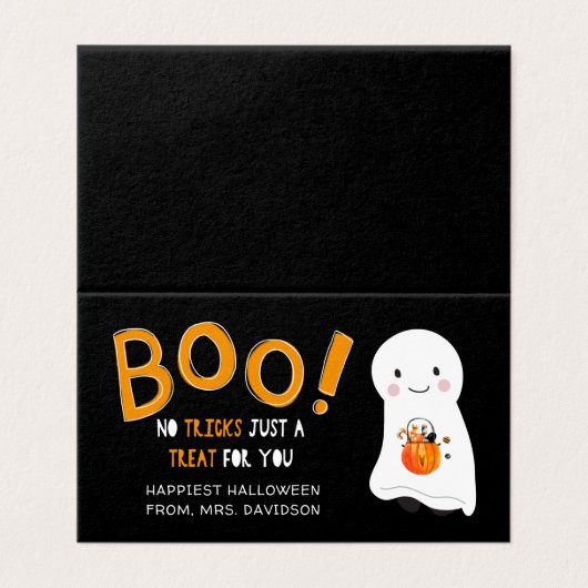 Bote dir eine Leckerei | Ghost Halloween-Klassenzi (Außenseite Aufgefaltet)