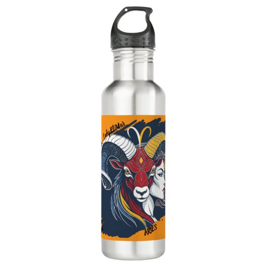 Botella de Agua Lady Aries - Water Bottle Zodíaco Edelstahlflasche (Vorderseite)