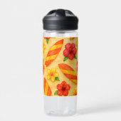 Botella de agua tablas de surf con flores trinkflasche (Vorderseite)